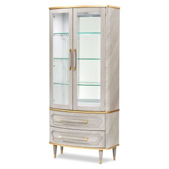 AICO Michael Amini St. Charles Display Cabinet in Dove Gray