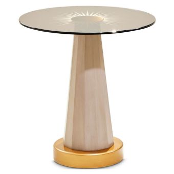 AICO Michael Amini St. Charles Chairside Table in Dove Gray