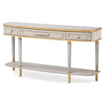 AICO Michael Amini St. Charles Console Table in Dove Gray