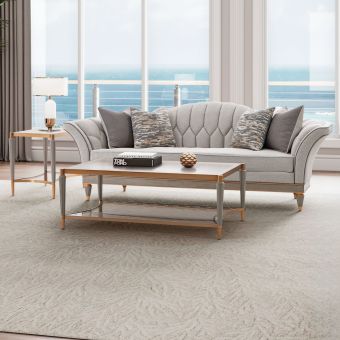 AICO Michael Amini St. Charles Sofa Setin Dove Gray