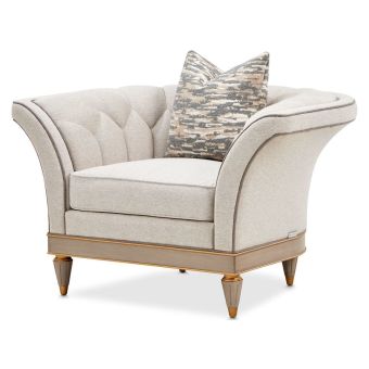 AICO Michael Amini St. Charles Matching Chair in Dove Gray