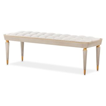 AICO Michael Amini St. Charles Accent Bench in Dove Gray