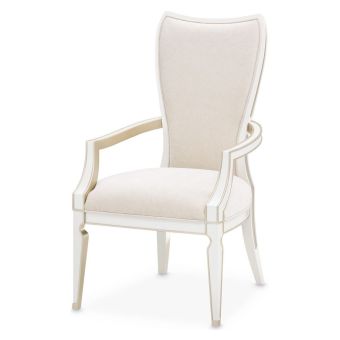 AICO Michael Amini La Marisia Dining Arm Chair in Creamy Pearl