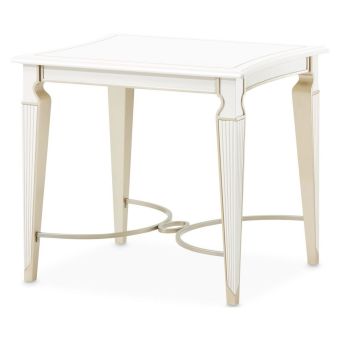 AICO Michael Amini La Marisia End Table in Creamy Pearl