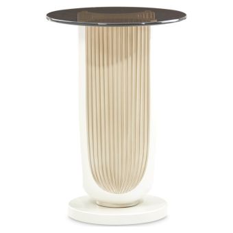 AICO Michael Amini La Marisia Chairside Table in Creamy Pearl