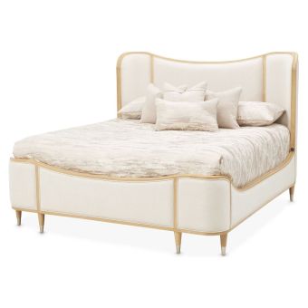 AICO Michael Amini Camellia Field Caramel Queen Upholstered Bed