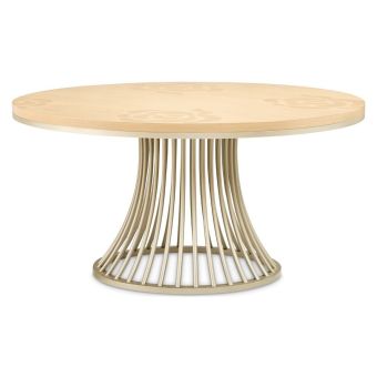 AICO Michael Amini Camellia Field Caramel Round Dining Table