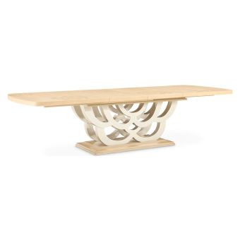 AICO Michael Amini Camellia Field Caramel Pedestal Dining Table