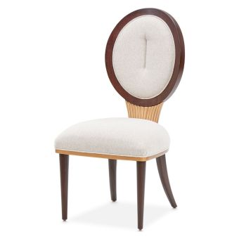 AICO Michael Amini Camellia Field Side Chair in Warm Pecan