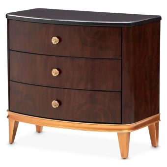 AICO Michael Amini Camellia Field Nightstand in Warm Pecan