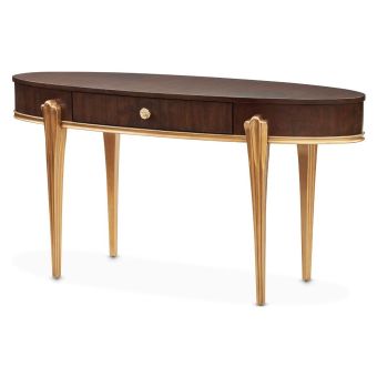 AICO Michael Amini Camellia Field Vanity Desk in Warm Pecan