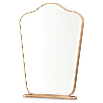 AICO Michael Amini Camellia Field Vanity Mirror in Warm Pecan