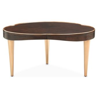 AICO Michael Amini Camellia Field Cocktail Table in Warm Pecan