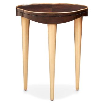 AICO Michael Amini Camellia Field Chairside Table in Warm Pecan