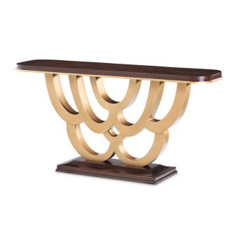 AICO Michael Amini Camellia Field Console Table in Warm Pecan