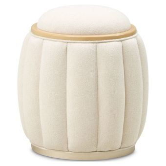 AICO Michael Amini Camellia Field Caramel Round Accent Bench