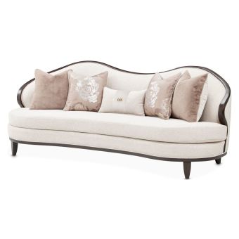 AICO Michael Amini Camellia Field Sofa Linen in Warm Pecan