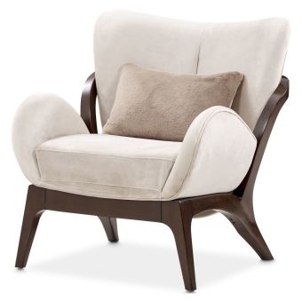 AICO Michael Amini Camellia Field Accent Chair Porchini in Warm Pecan