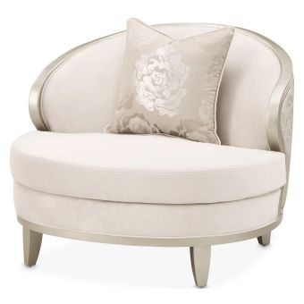 AICO Michael Amini Camellia Field Caramel Matching Chair in Cornsilk