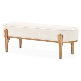 AICO Michael Amini Camellia Field Bench in Warm Pecan