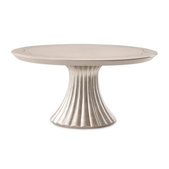 AICO Michael Amini Fantosini Round Dining Table in Silver Mist