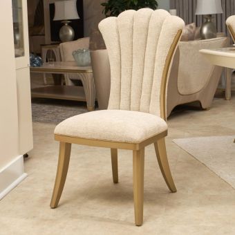 AICO Michael Amini Fantosini Dining Side Chair in Gold Leaf
