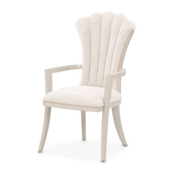 AICO Michael Amini Fantosini Dining Arm Chair in Silver Mist