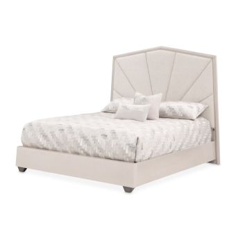 AICO Michael Amini Fantosini King Panel Bed in Silver Mist