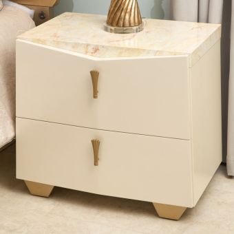 AICO Michael Amini Fantosini Nightstand in Creamy Pearl