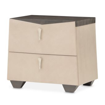 AICO Michael Amini Fantosini Nightstand in Silver Mist