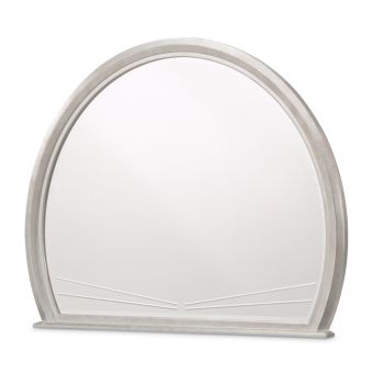 AICO Michael Amini Fantosini Round Dresser Mirror in Silver Mist