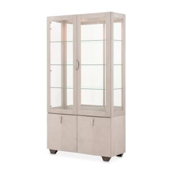 AICO Michael Amini Fantosini Display Cabinet in Silver Mist