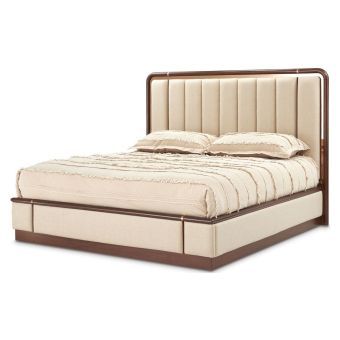 AICO Michael Amini Mason Park King Lift Up Storage Bed in Umber