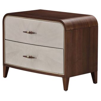 AICO Michael Amini Houston 2-Drawer Nightstand in Walnut