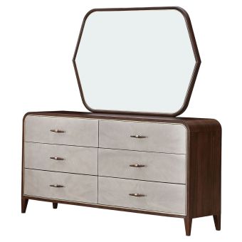 AICO Michael Amini Houston Dresser with Mirror in Walnut
