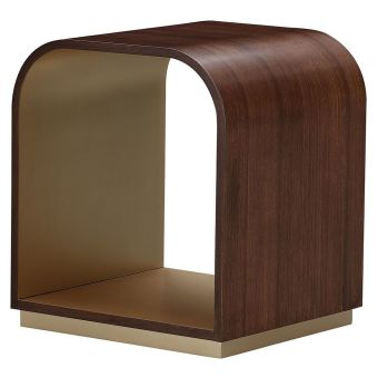 AICO Michael Amini Houston End Table in Walnut