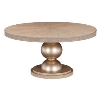 AICO Michael Amini West Kensington Round Dining Table, Sea Salt Caramel