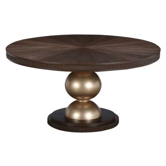 AICO Michael Amini West Kensington Round Dining Table in Medium Espresso