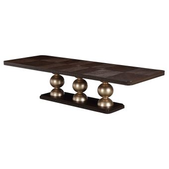 AICO Michael Amini West Kensington Rectangular Dining Table in Medium Espresso