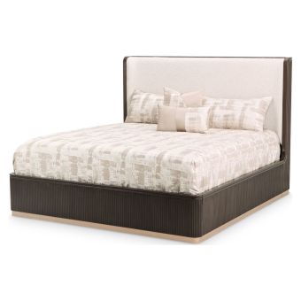 AICO Michael Amini West Kensington Eastern King Bed in Medium Espresso