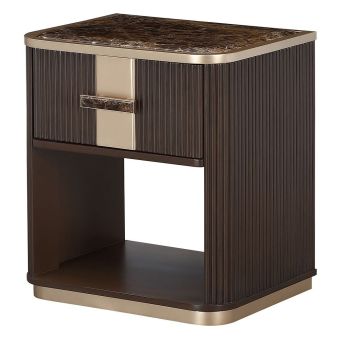 AICO Michael Amini West Kensington 1-Drawer Nightstand in Medium Espresso
