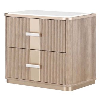 AICO Michael Amini West Kensington 2-Drawer Nightstand, Sea Salt Caramel