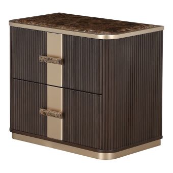 AICO Michael Amini West Kensington 2-Drawer Nightstand in Medium Espresso