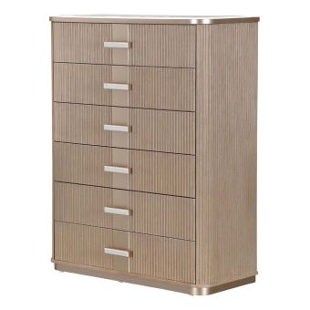 AICO Michael Amini West Kensington Highboy Chest, Sea Salt Caramel
