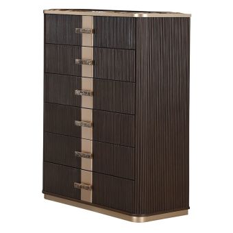 AICO Michael Amini West Kensington Highboy Chest in Medium Espresso