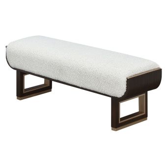 AICO Michael Amini West Kensington Accent Bench in Medium Espresso