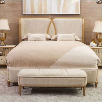 AICO Michael Amini Scotts Square Eastern King Bed in Light Champagne