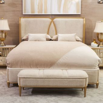 AICO Michael Amini Scotts Square Queen Bed in Light Champagne (Promo)