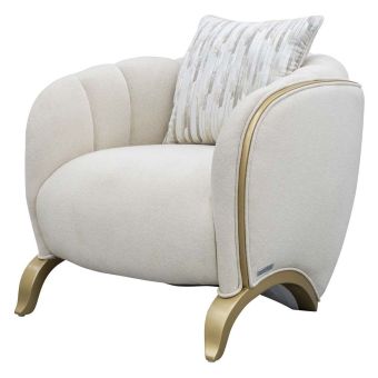 AICO Michael Amini Scotts Square Matching Accent Chair in Light Champagne