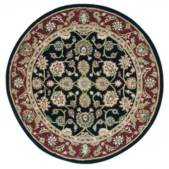 Nourison Home 2000-2017 4' x Round Black Traditional Indoor Rug